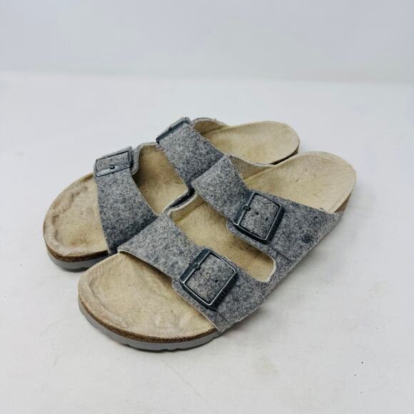 Birkenstock Arizona Wool Felt Gray Double Strap Sandals Size 41 EU 10 US - Picture 10 of 10